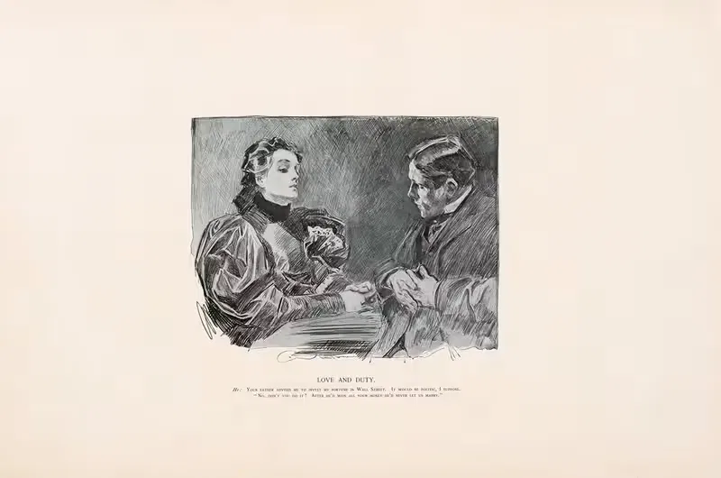 Любовь и долг by Чарльз Дана Гибсон, 1896 — digital art print download