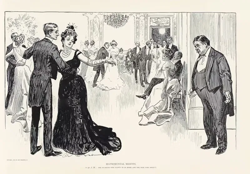 Matrimonial Misfits by Charles Dana Gibson, 1900 — digital art print download