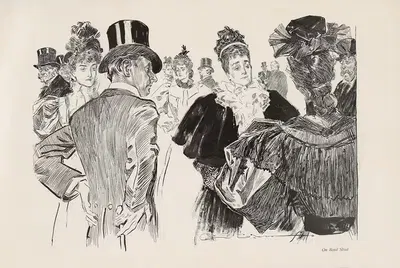 On Bond Street by Charles Dana Gibson, 1897 — digital art print download