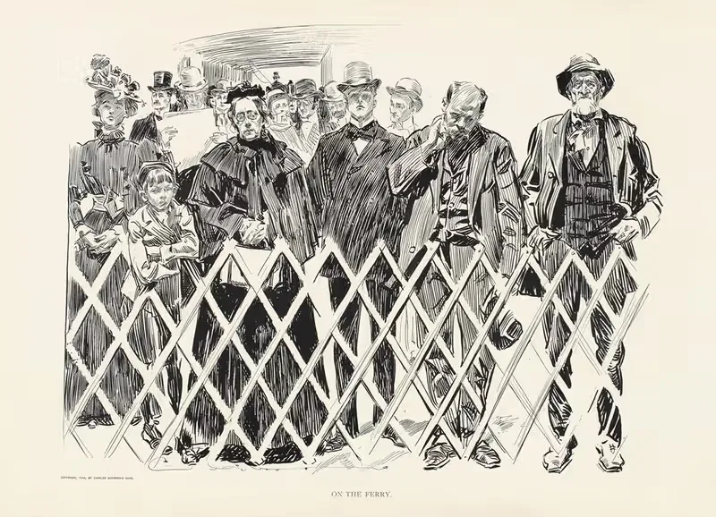 На пароме by Чарльз Дана Гибсон, 1898 — digital art print download