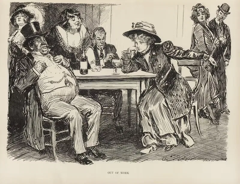 Без работы by Чарльз Дана Гибсон, 1916 — digital art print download