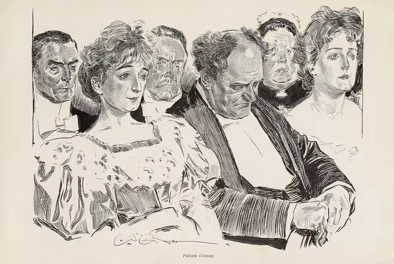 Терпеливо слушая by Чарльз Дана Гибсон, 1897 — digital art print download