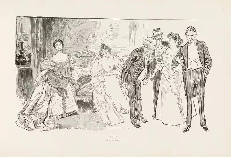 Пазл – Найди наследницу by Чарльз Дана Гибсон, 1896 — digital art print download