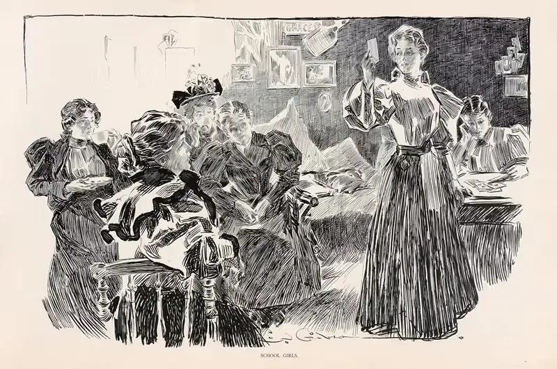 Школьницы by Чарльз Дана Гибсон, 1896 — digital art print download