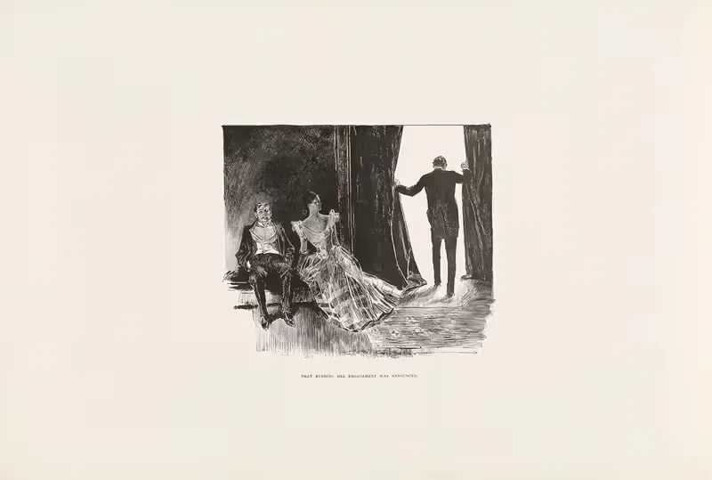 В тот вечер было объявлено о её помолвке by Чарльз Дана Гибсон, 1896 — digital art print download