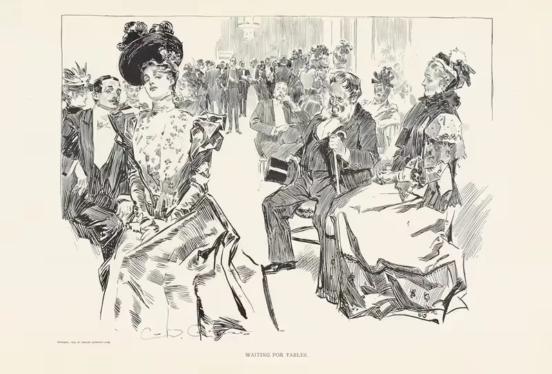 Ожидание столов by Чарльз Дана Гибсон, 1898 — digital art print download