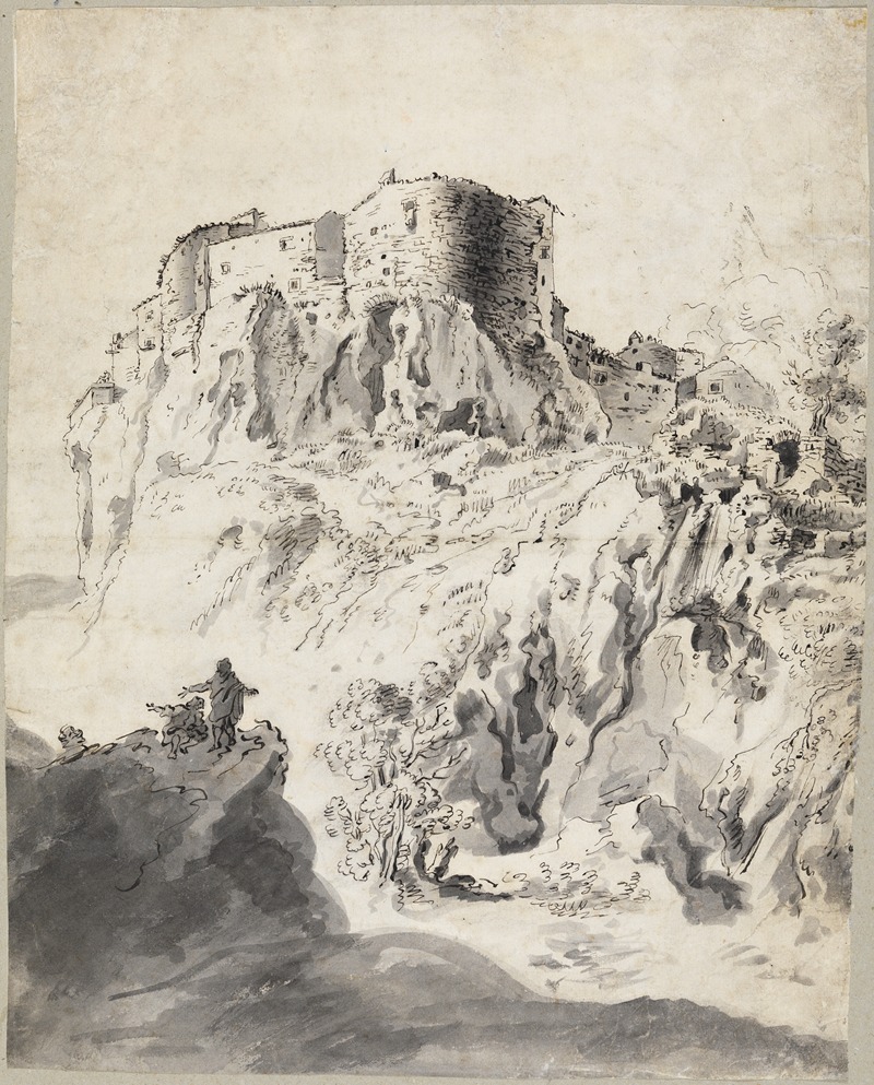 Italienische Landschaft mit Kastell — Bartholomeus Breenbergh