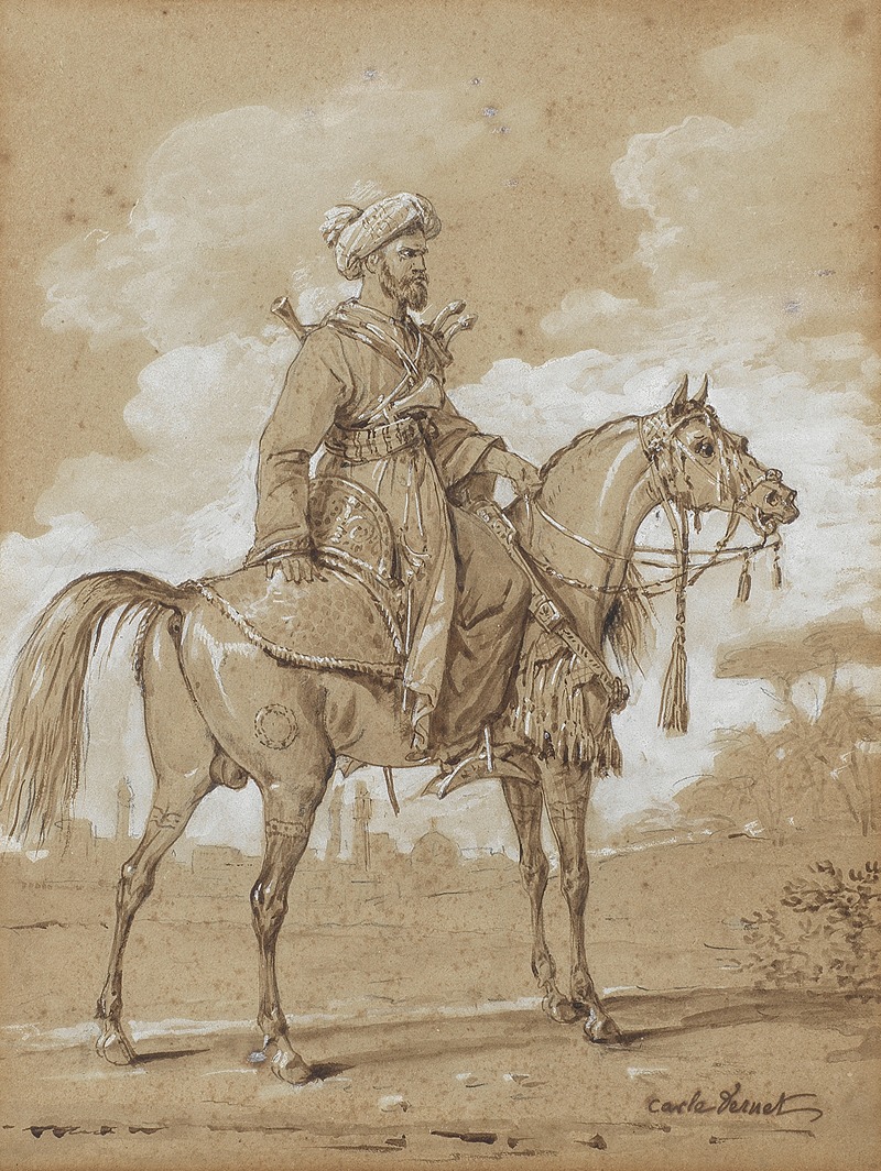 Arab warrior on horseback by Карл Верне — digital art print download