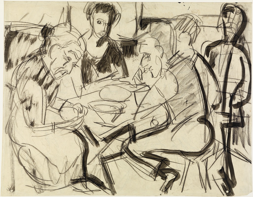 Bauernfamilie am Tisch — Ernst Ludwig Kirchner