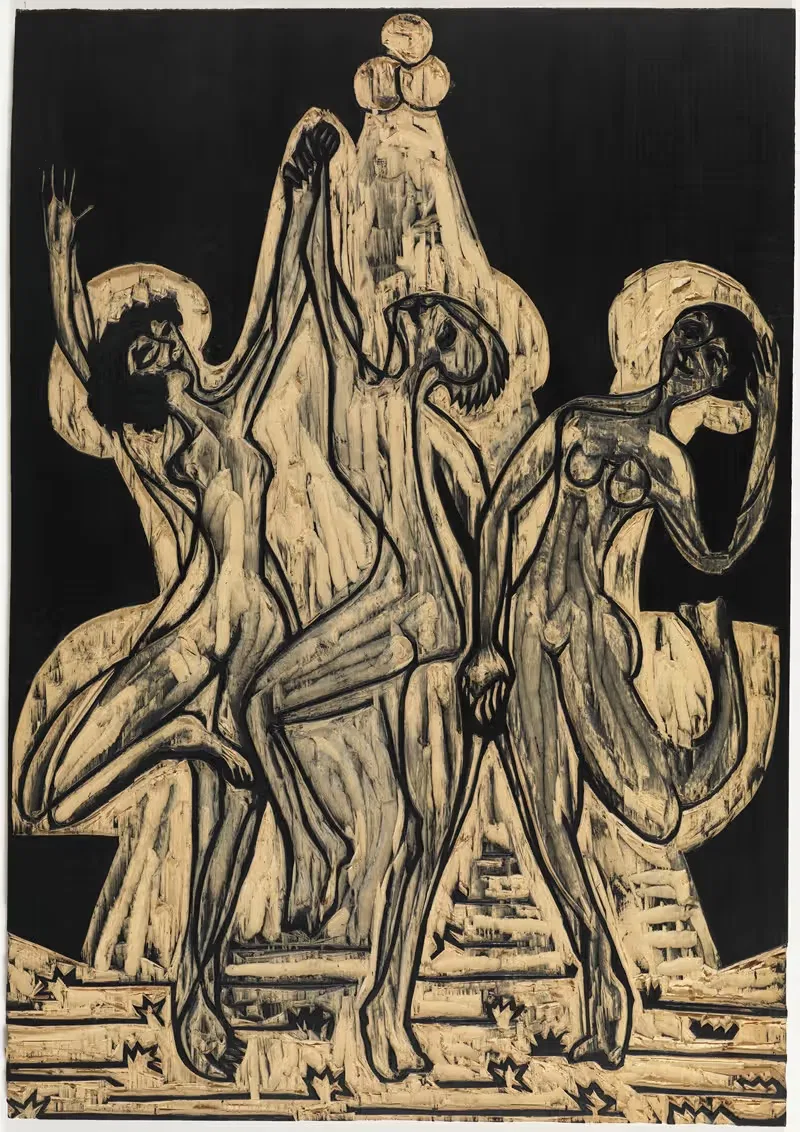 Farbentanz, Zeichnungsstock — Ernst Ludwig Kirchner