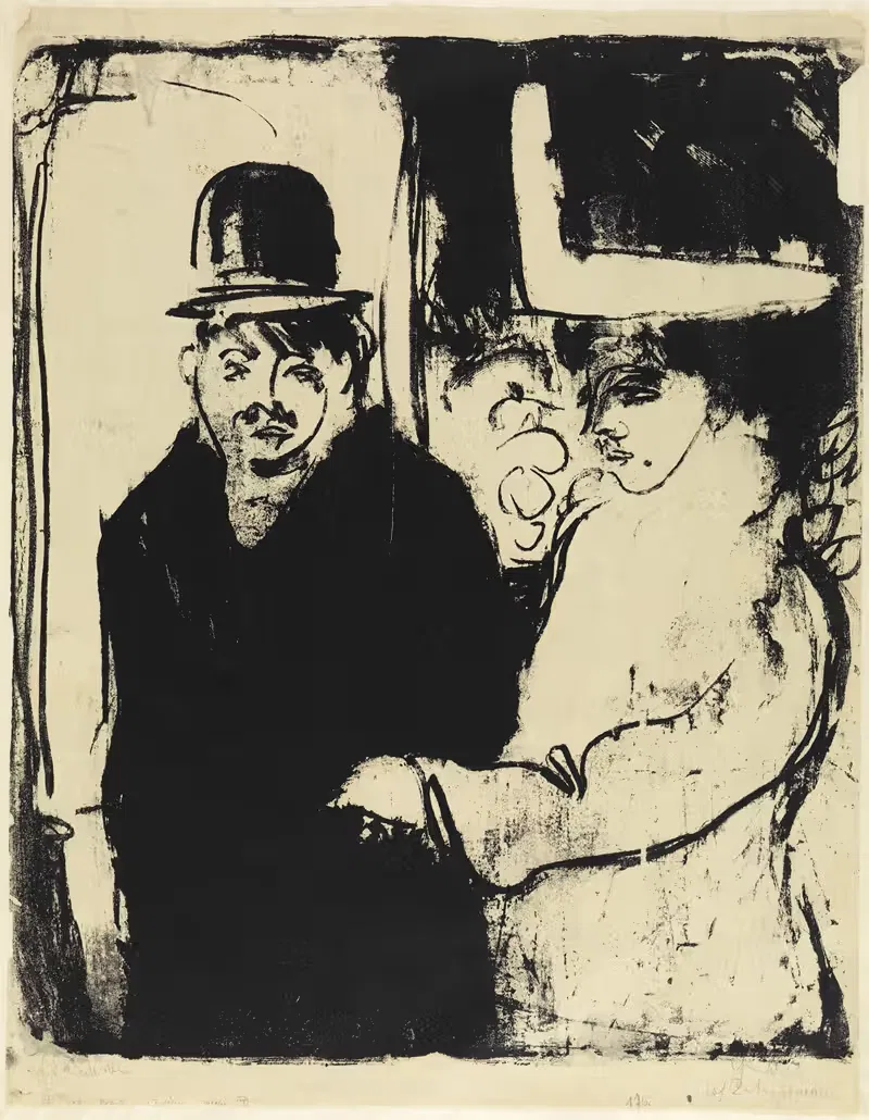 Кокотка и сутенёр by Эрнст Людвиг Кирхнер, 1908 — digital art print download