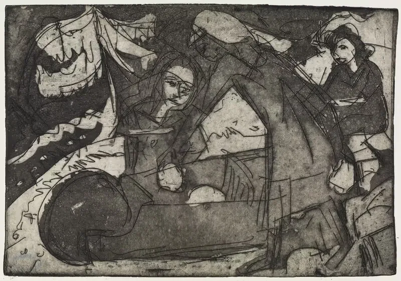 Девушка с двумя детьми by Эрнст Людвиг Кирхнер, 1919 — digital art print download
