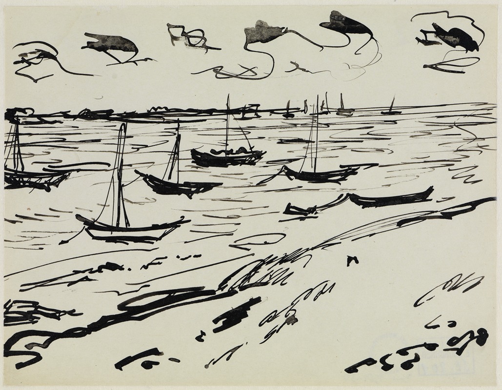Verankerte Fischerboote (Fehmarn) by Эрнст Людвиг Кирхнер, 1908 — digital art print download