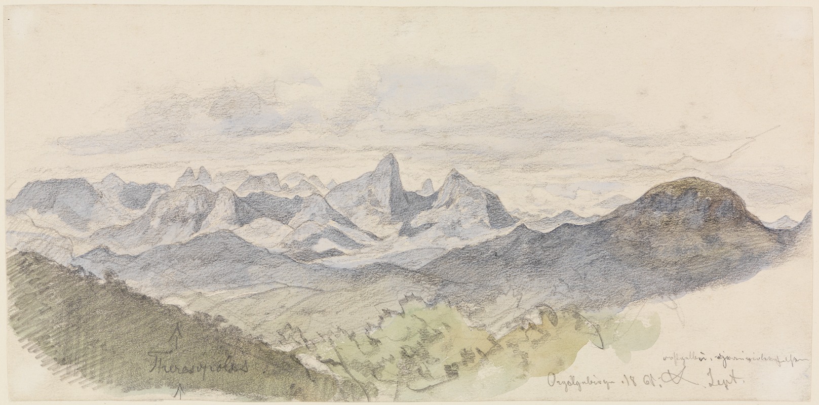 Blick auf das Orgelgebirge by Фердинанд Келлер, 1861 — digital art print download