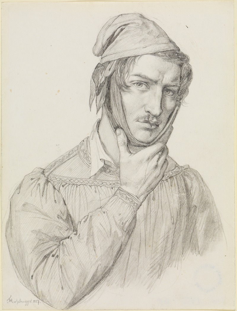 Selbstbildnis mit verbundenen Backen — Friedrich Mosbrugger