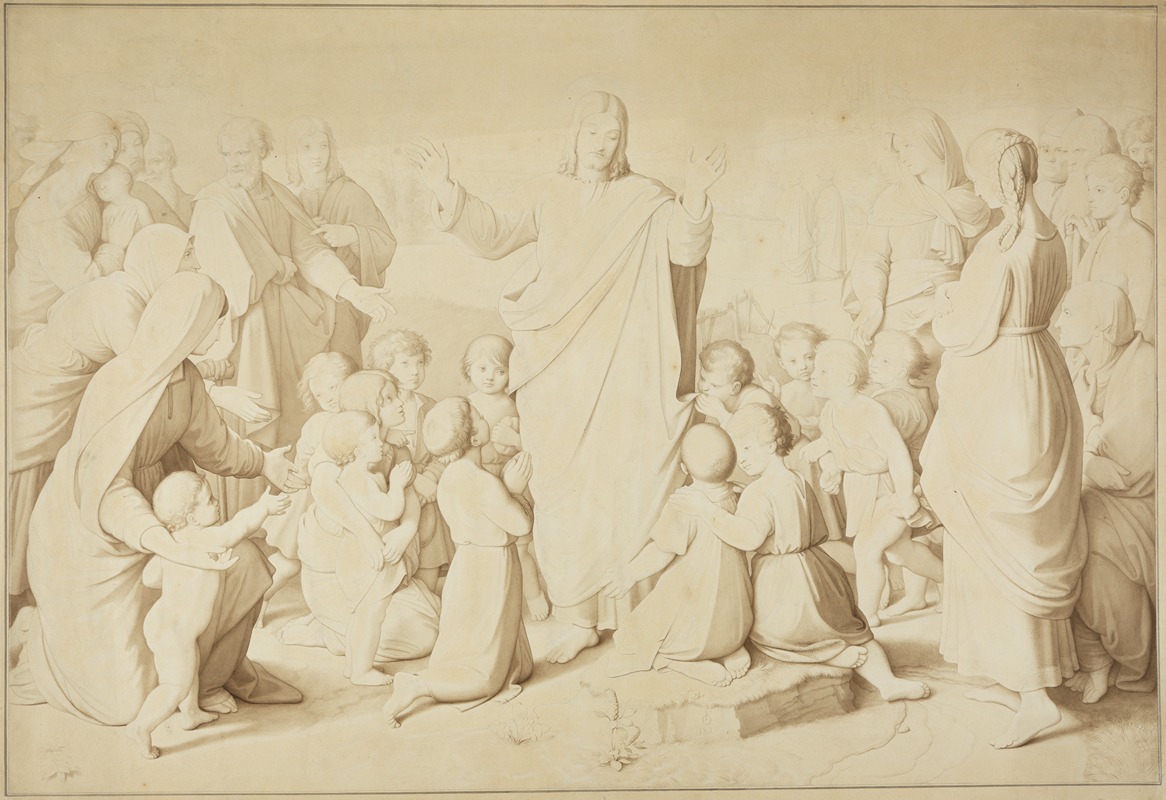 Christus segnet die Kinder by Иоганн Фридрих Обербек, 1826 — digital art print download
