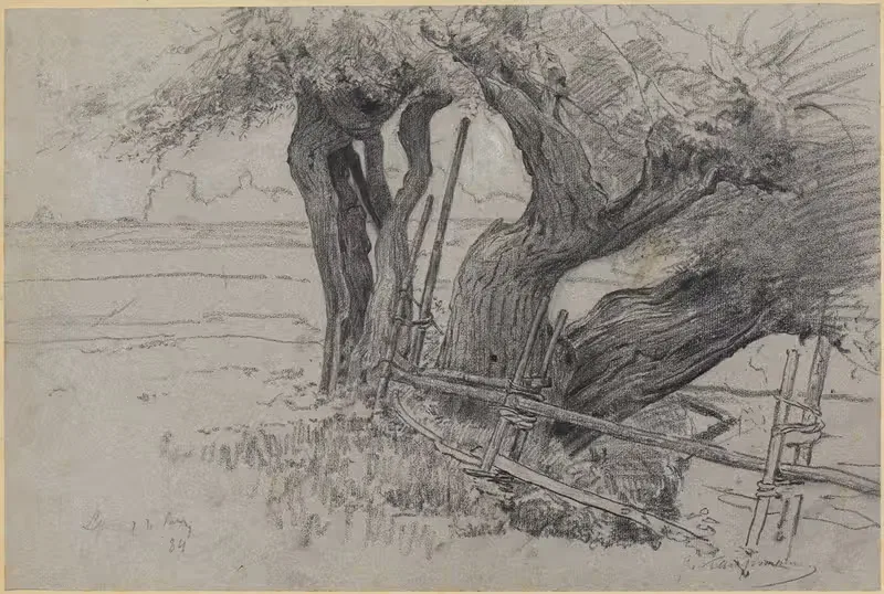 Drei alte Weiden bei Langenpreising — Gustav Kampmann