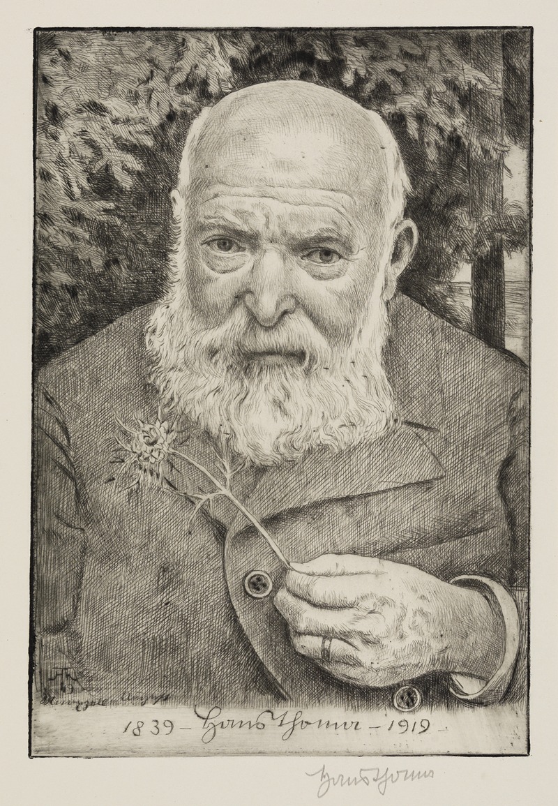 Selbstbildnis VI mit Blume by Ханс Тома, 1919 — digital art print download