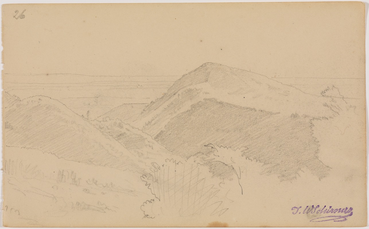 Gebirgslandschaft, fol. 26 by Иоганн Вильгельм Ширмер, 1836 — digital art print download