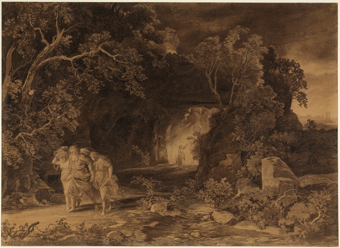 Loths Flucht (1. Mose 19, 24-26) — Johann Wilhelm Schirmer