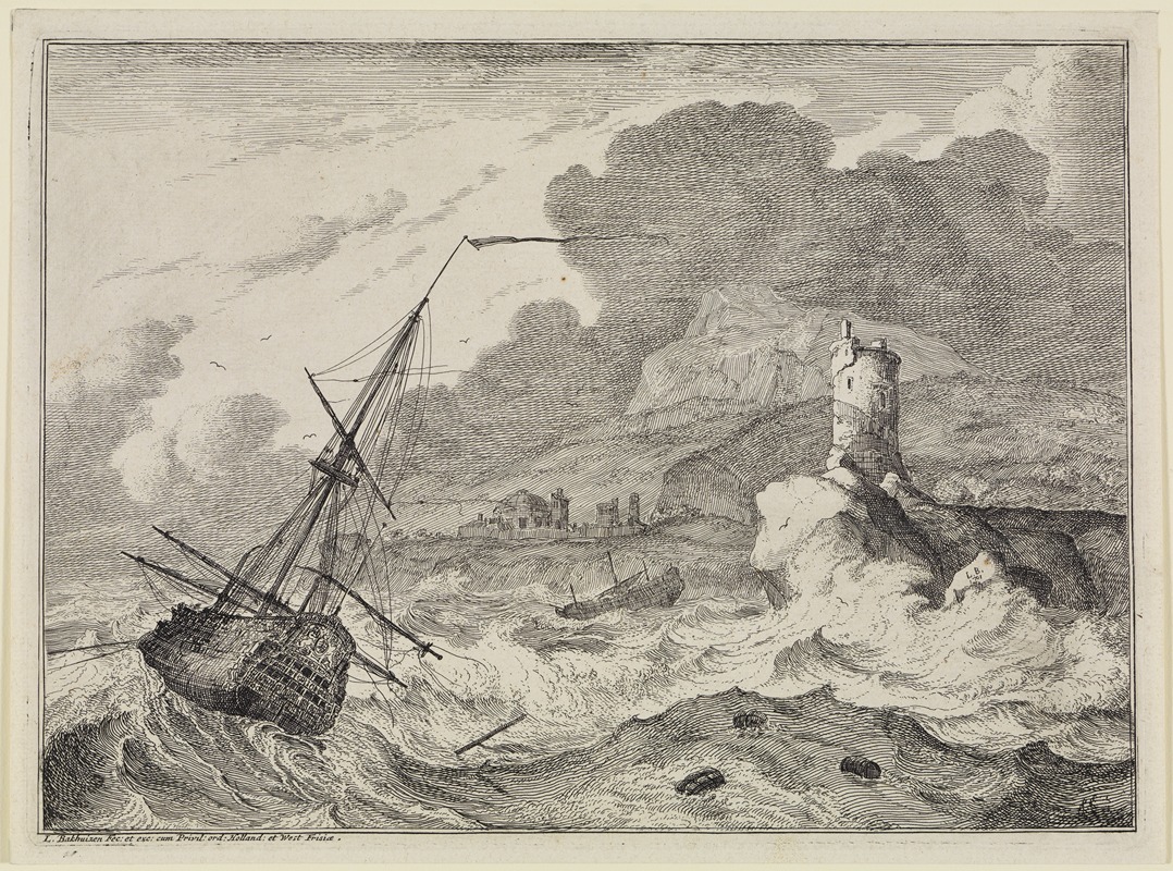 Marine by Людольф Бахуизен, 1701 — digital art print download