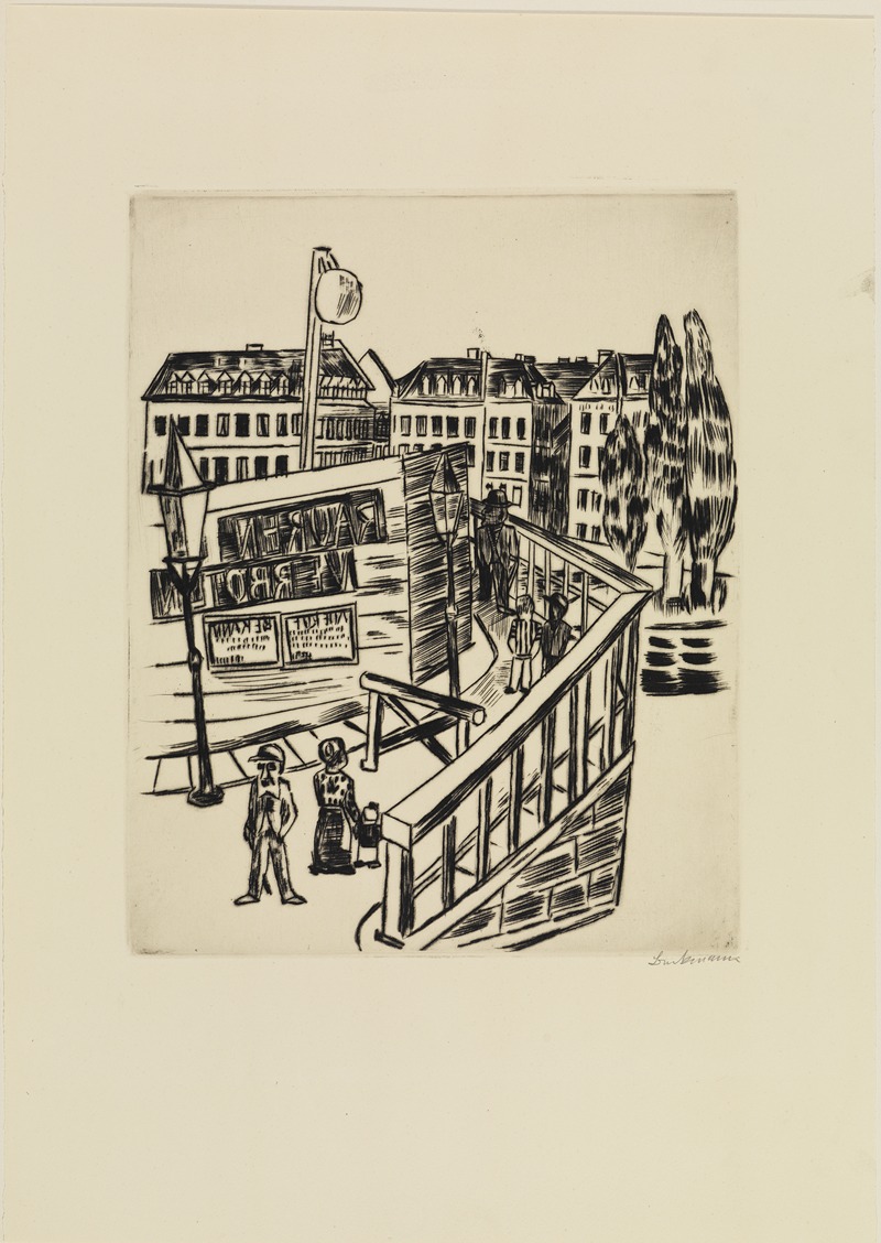 Holzbrücke (Vorstadtstraße) by Макс Бекманн, 1922 — digital art print download