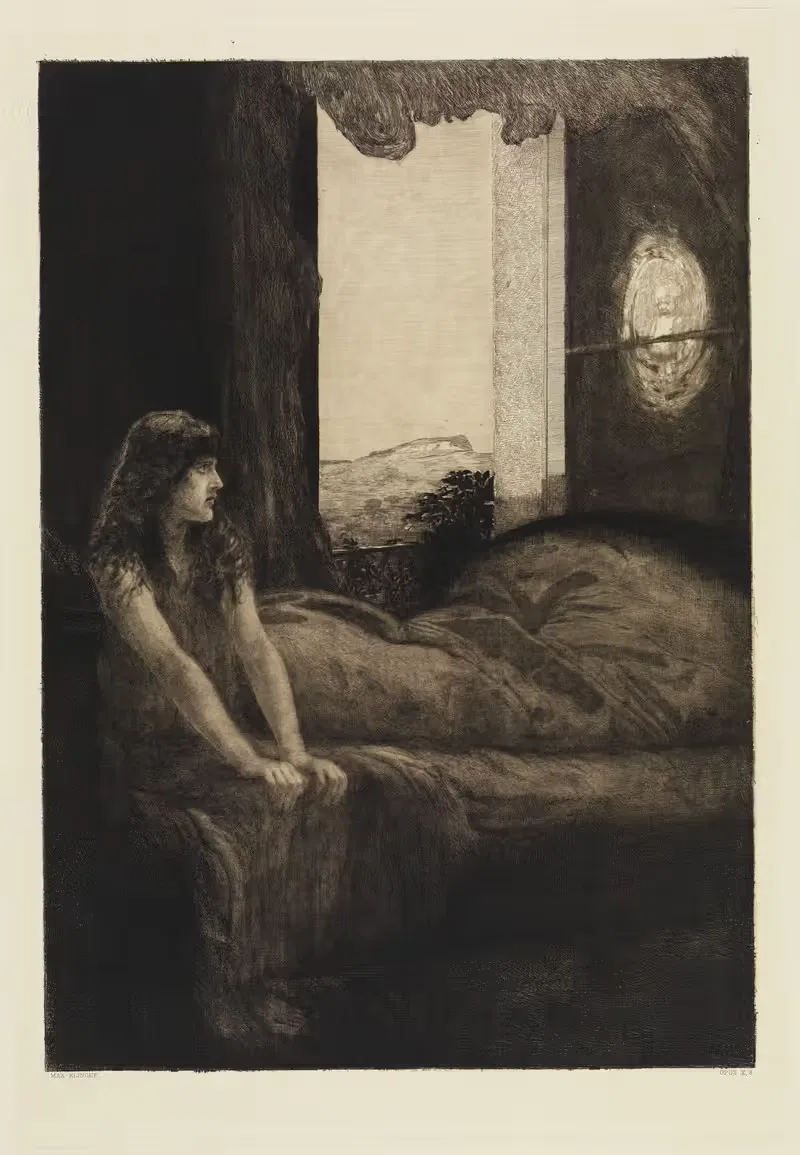 Пробуждение (Одна любовь, Опус X, лист 8) by Макс Клингер, 1887-1920 — digital art print download