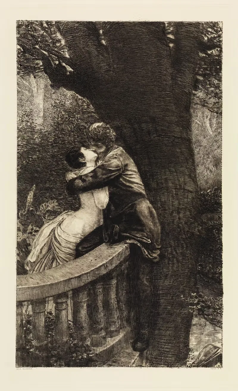 Kuss (Im Park) (Eine Liebe, Opus X, Blatt 4) — Max Klinger