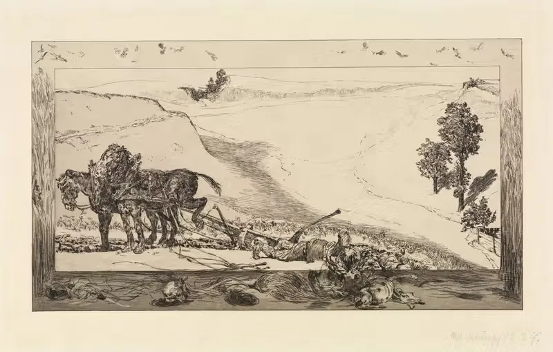Landmann (Vom Tode, Erster Theil, Opus XI, Blatt 7) — Max Klinger