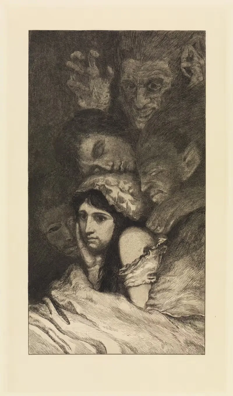Мечты (Одна жизнь, Опус VIII, Лист 3) by Макс Клингер, 1884-1891 — digital art print download