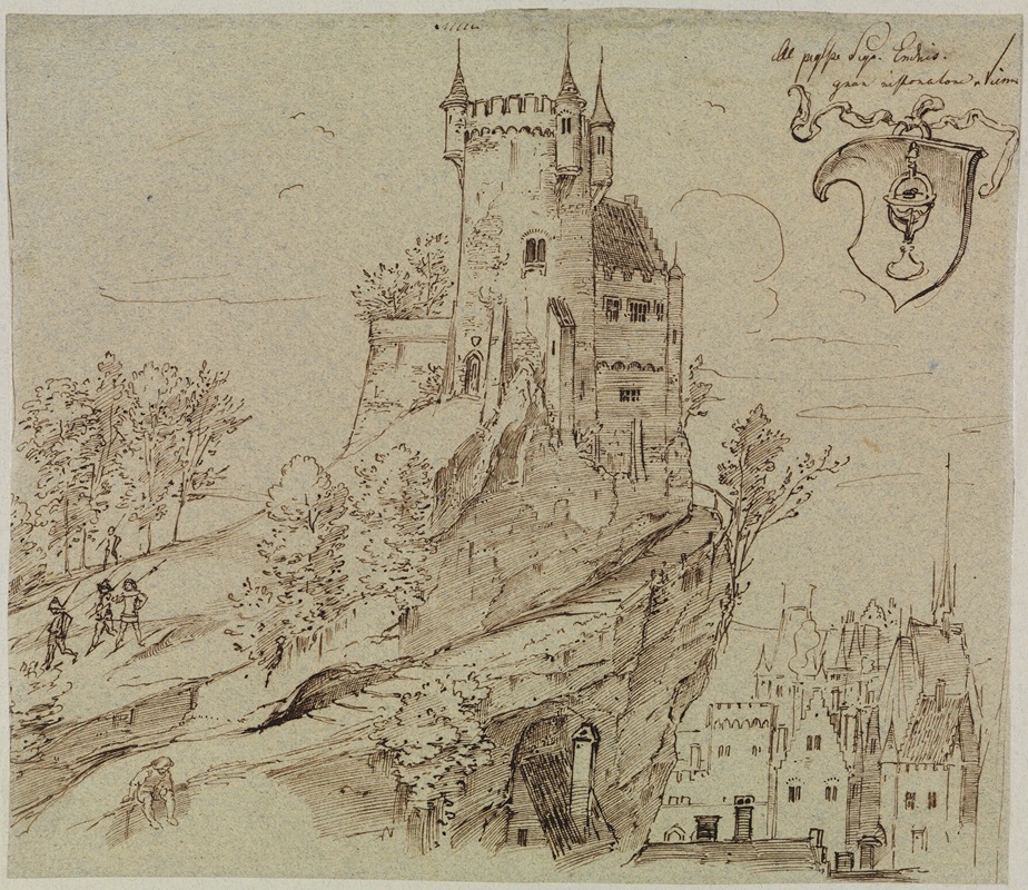 Burg über einer mittelalterlichen Stadt — Moritz von Schwind