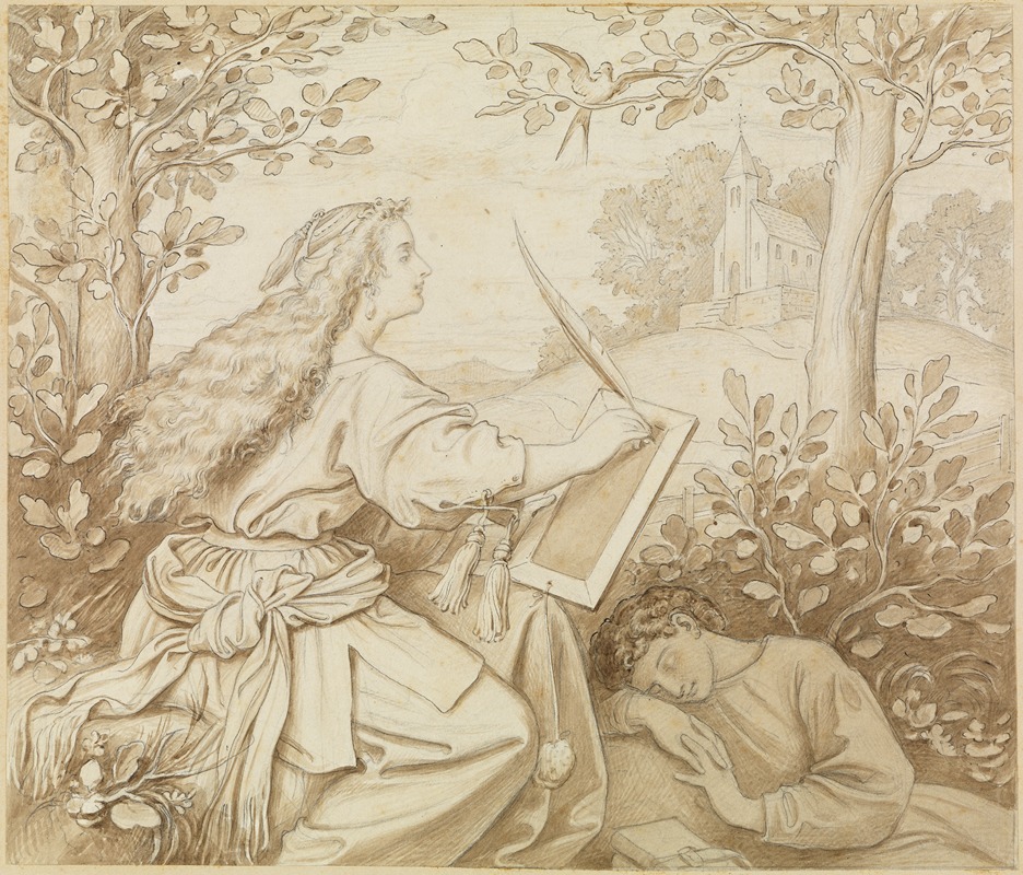 Erzengel Michaels Feder by Мориц фон Швинд, 1867 — digital art print download