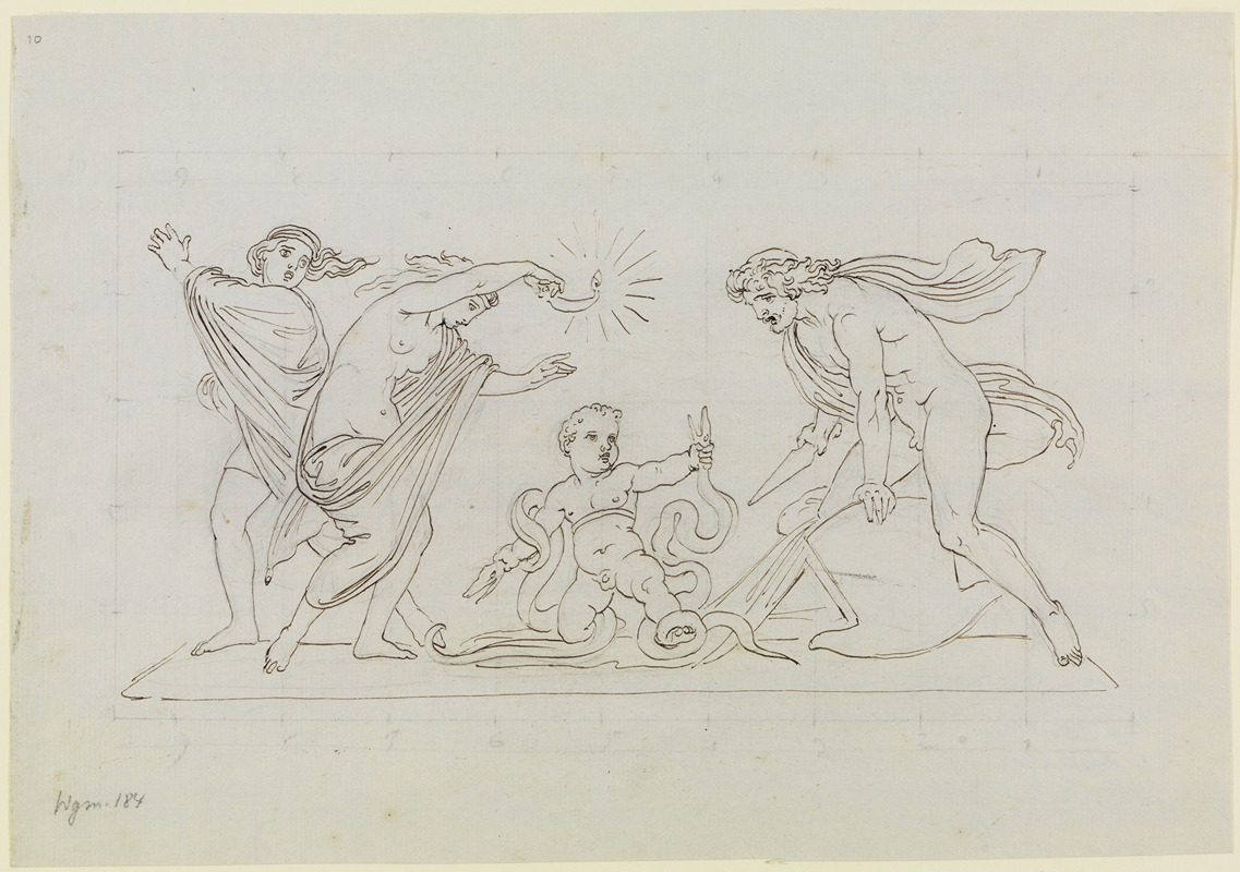 Herakles, als Kind die Schlangen würgend — Moritz von Schwind