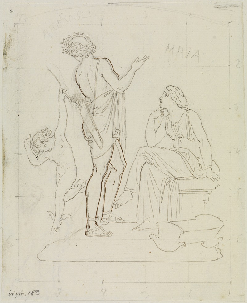 Hermes, Apoll und Maja by Мориц фон Швинд — digital art print download