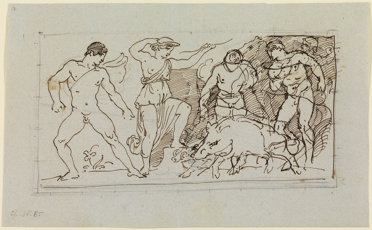 Meleager und Atalante by Мориц фон Швинд — digital art print download