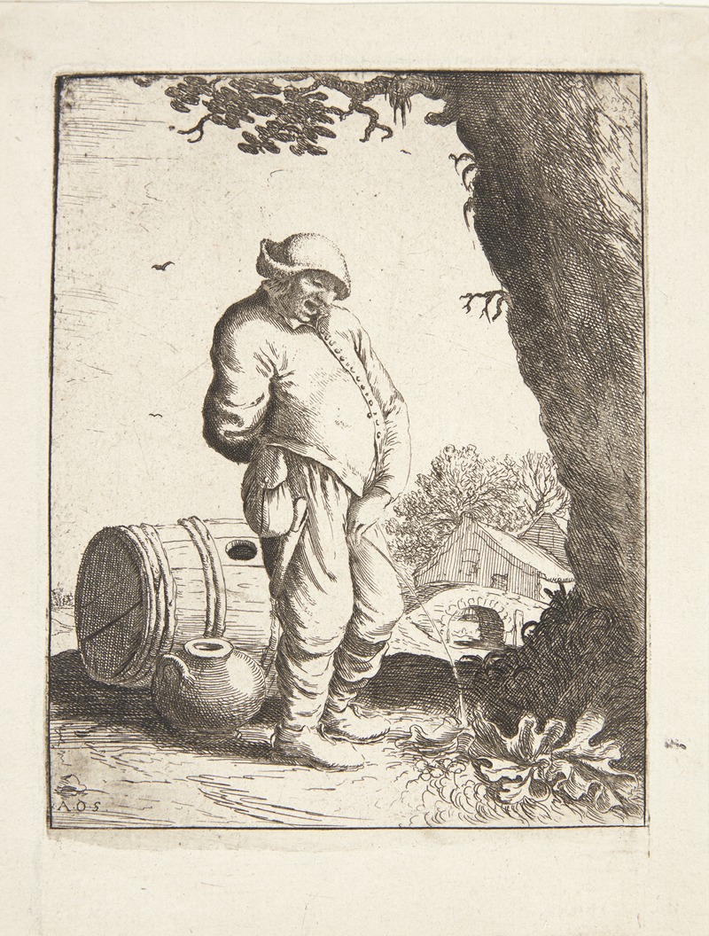 Bonde, der urinerer by Adriaen van Ostade, 1664 — digital art print download