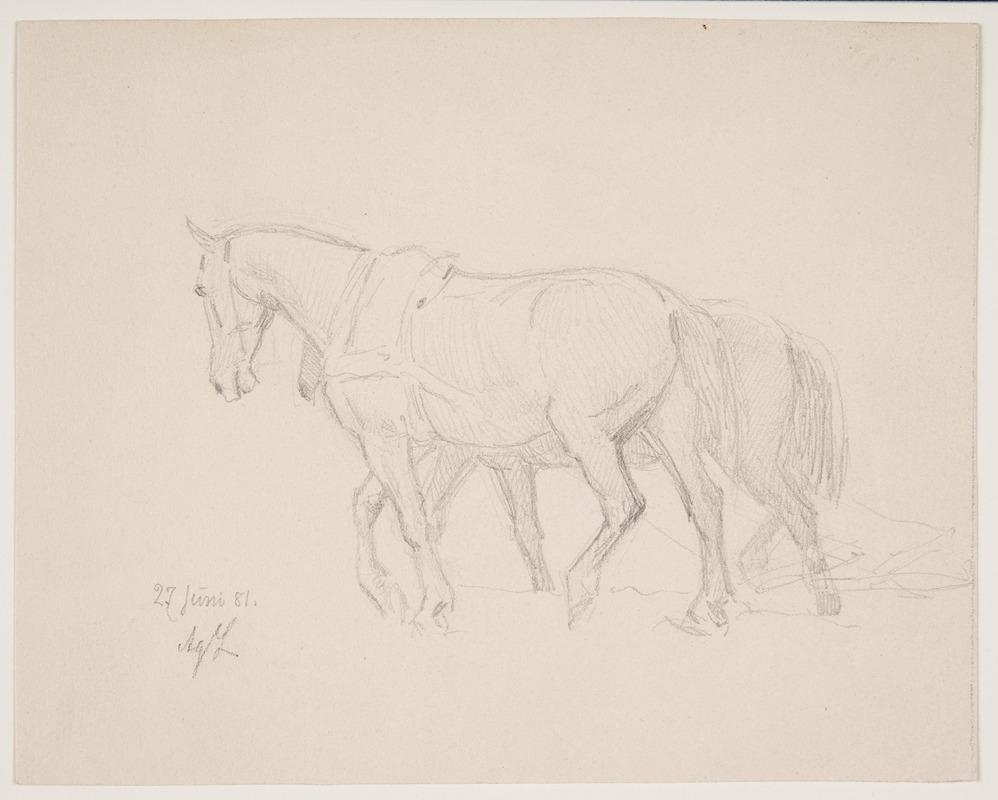 To heste by Agnes Lunn, 1881 — digital art print download