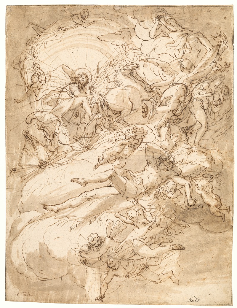Apollo in his chariot, draft for ceiling painting — Alessandro Gherardini