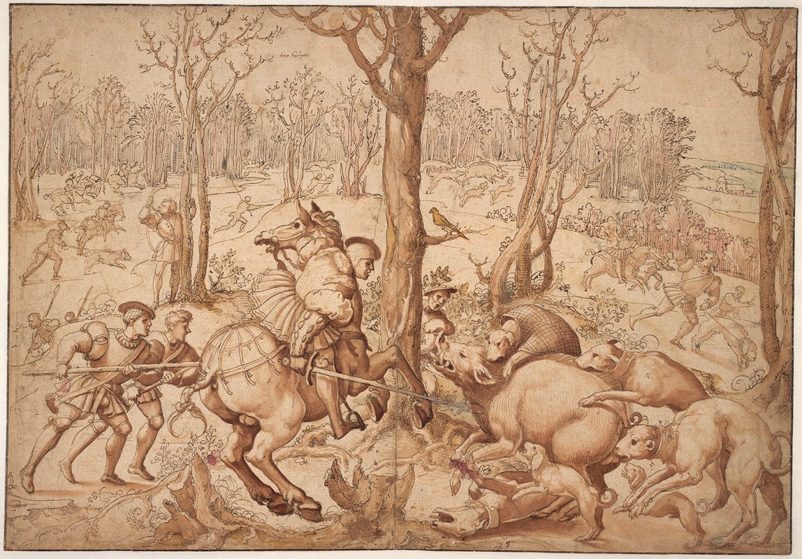 Vildsvinejagten by Bernard van Orley — digital art print download
