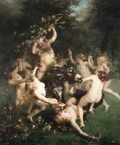 The feast of Silenus by Альфред Филипп Ролл, 1871 — digital art print download