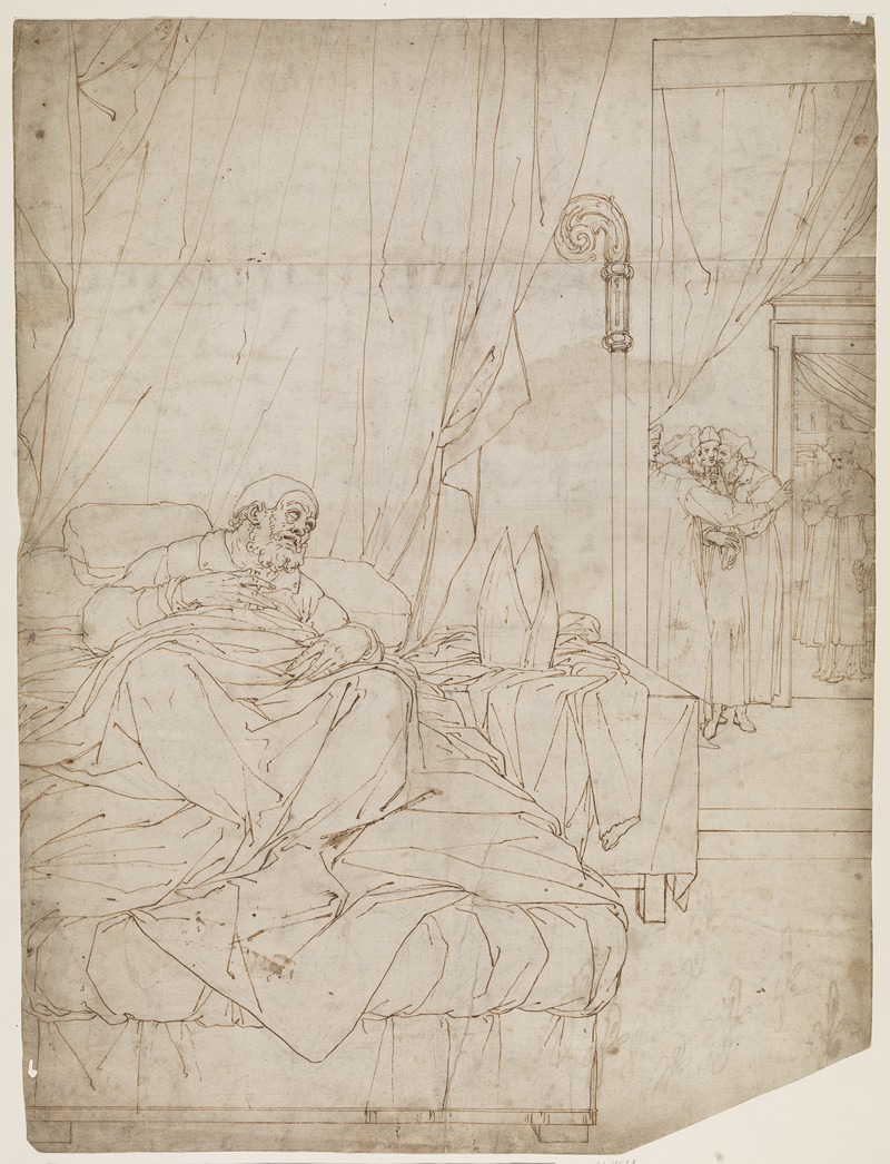 St Ambrose on his deathbed by Camillo Procaccini — digital art print download
