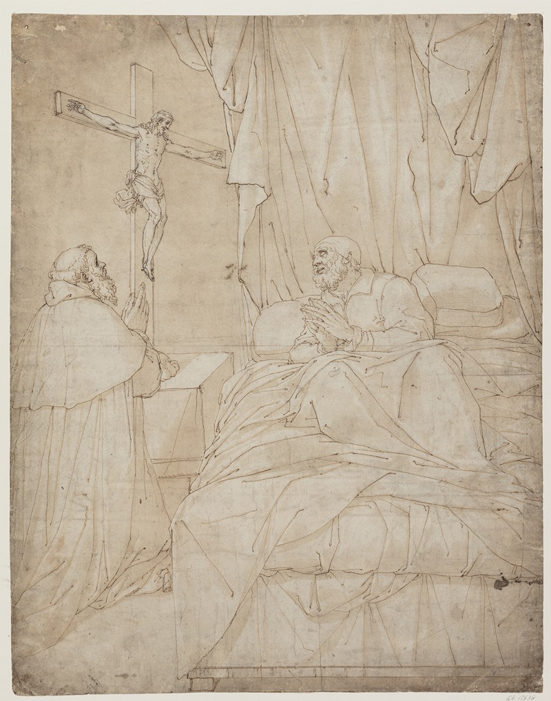 St Ambrose on his deathbed by Camillo Procaccini — digital art print download