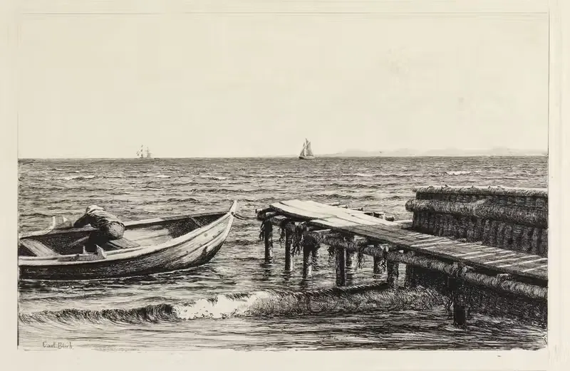 Лодка у моста by Карл Блох, 1887 — digital art print download