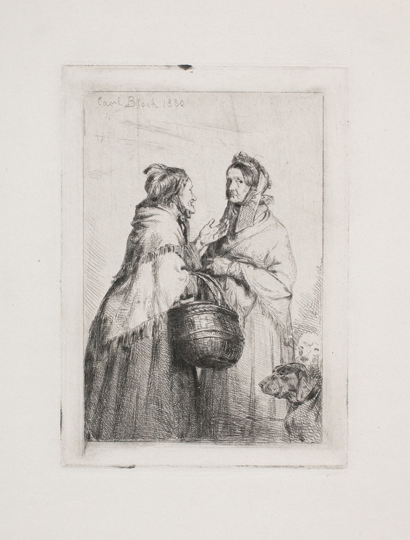 The gossiping wives by Карл Блох, 1880 — digital art print download