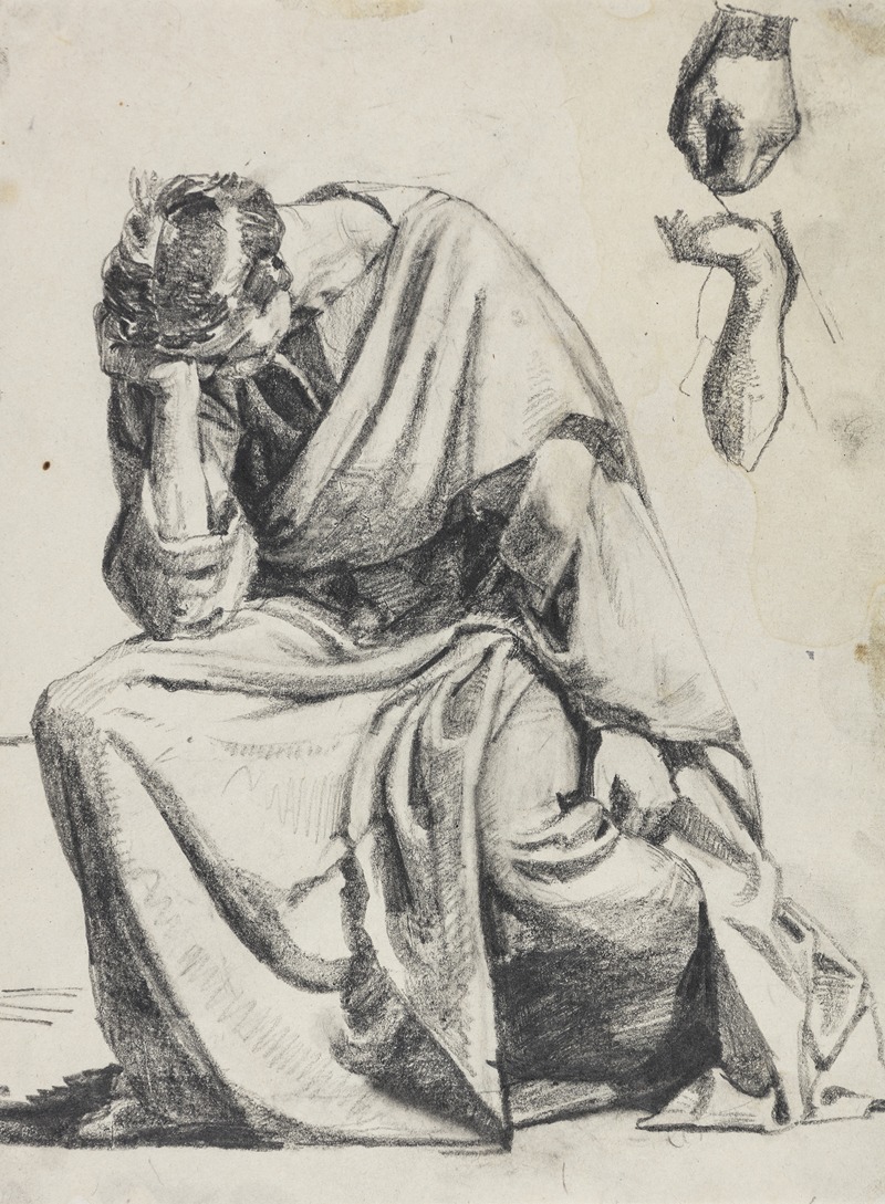 Den angrende Peter Forarbejde til radering fra 1882 — Carl Bloch