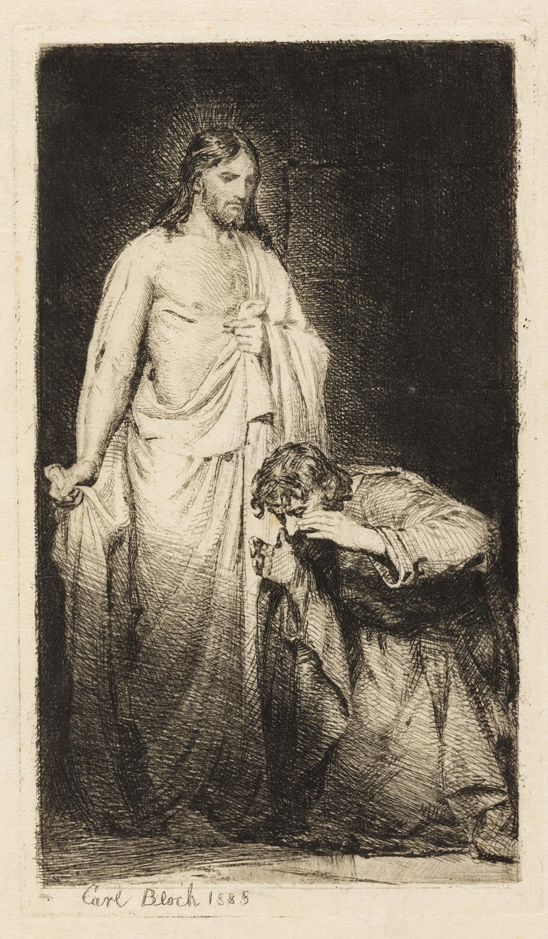 Christ and the doubting Thomas by Карл Блох, 1885 — digital art print download