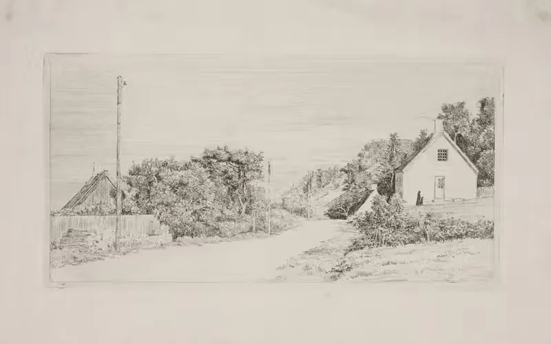 Landevejen mellem Husene Ellekilde — Carl Bloch