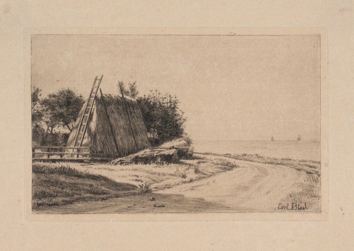 Landskabet med Høstakken by Карл Блох, 1883 — digital art print download
