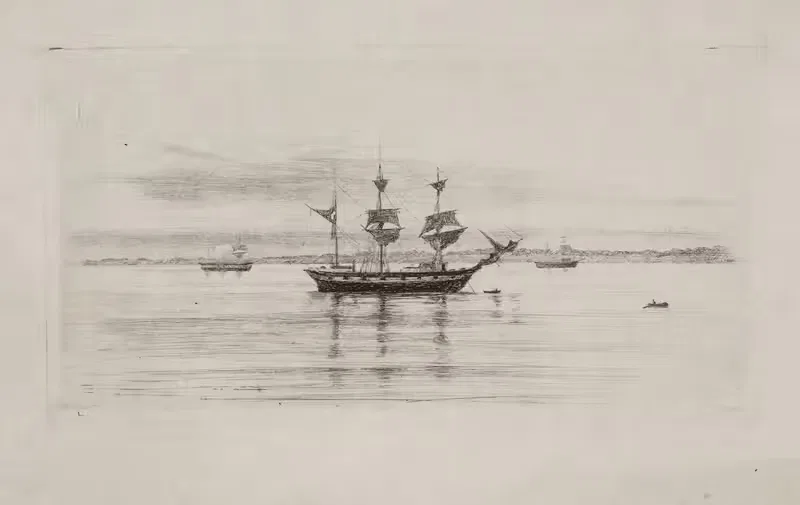 Лодки у шведского побережья by Карл Блох, 1884 — digital art print download