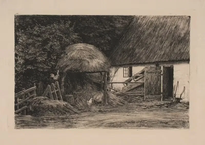 У крестьянского дома by Карл Блох, 1884 — digital art print download